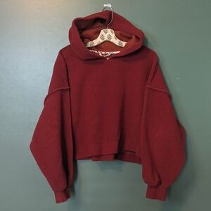 FREE PEOPLE We The Free Nebraska Hoodie / Red